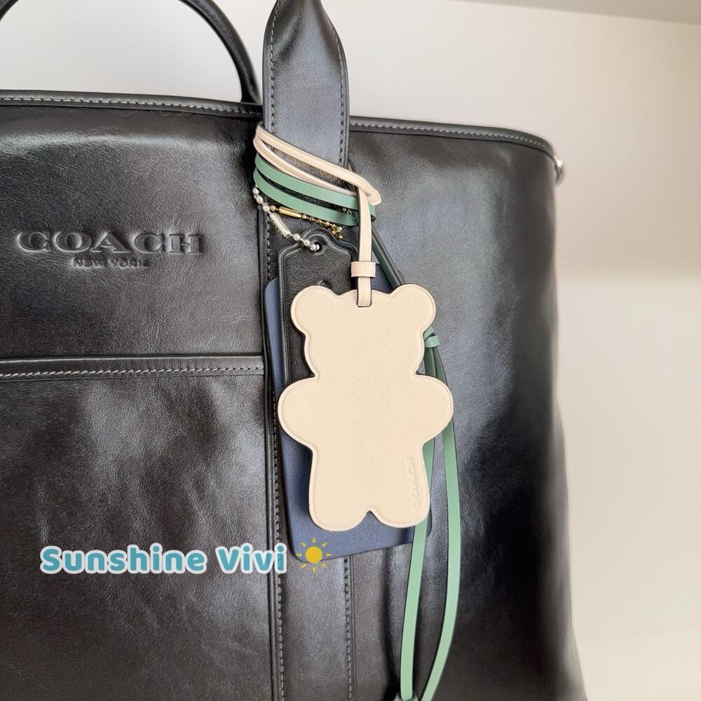 NWT Coach Grayson Tote Bag Charm CDY45 Silver/Black Shiny smooth Calf Leather - Picture 2 of 9